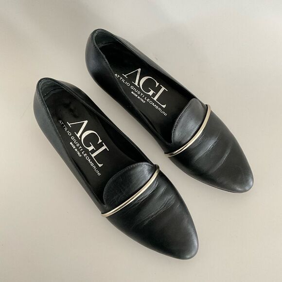 AGL Attilio Giusti Leombruni Leather Loafer Black 36.5 - Picture 10 of 11